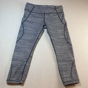 Women's Yogalicious leggings - size Large Heathered Blue Criss Cross‎ Design